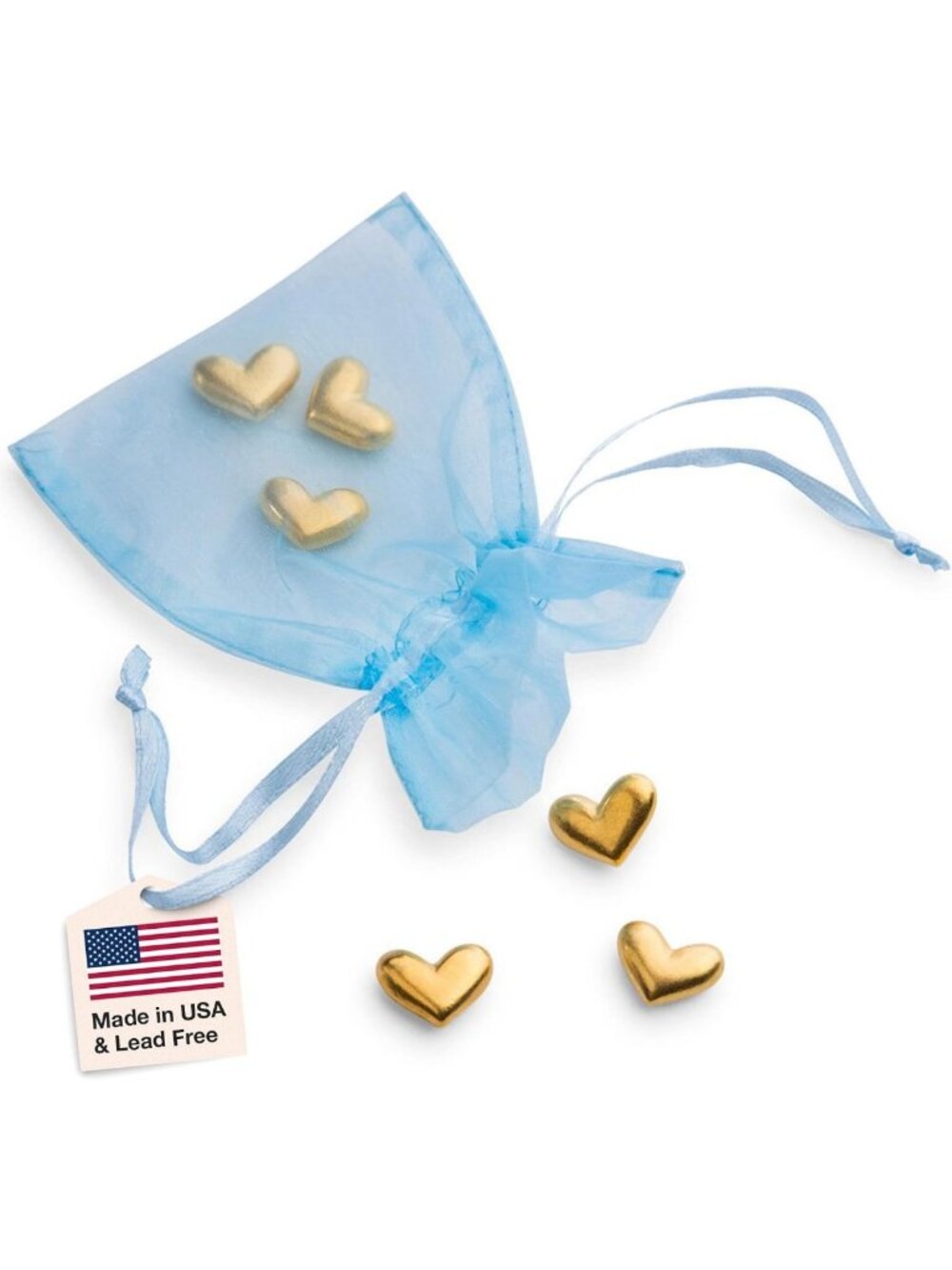 Handcrafted Golden Heart Pocket Charms Set of 6 | Unique Gift & Keepsake